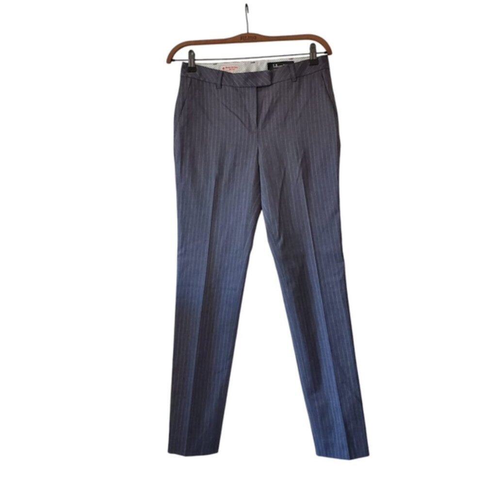 Brooks Brothers Italian Wool Pinstriped Tapered Crepe Quiet Luxury Trousers 2 - Picture 2 of 9